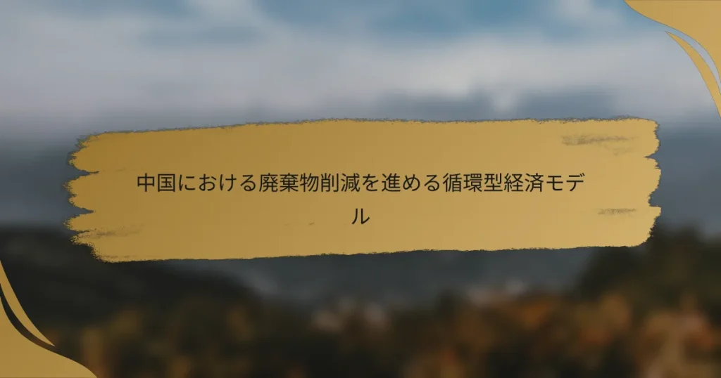 中国における廃棄物削減を進める循環型経済モデル