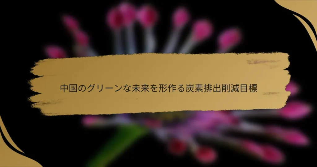 中国のグリーンな未来を形作る炭素排出削減目標