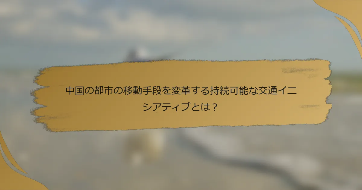 中国の都市の移動手段を変革する持続可能な交通イニシアティブとは?